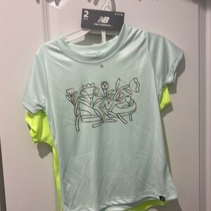 New balance girls sports gym wear tees set of two